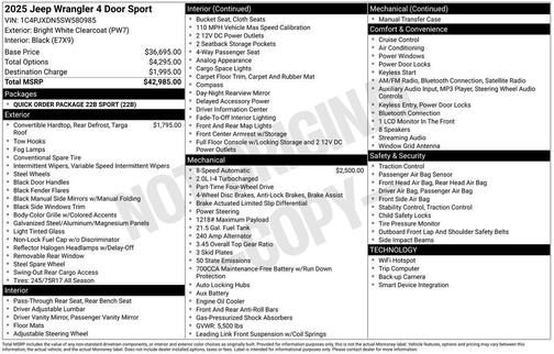 2025 Jeep Wrangler Sport
