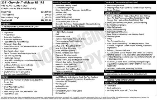 2021 Chevrolet Trailblazer RS