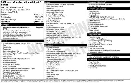2022 Jeep Wrangler Unlimited Sport