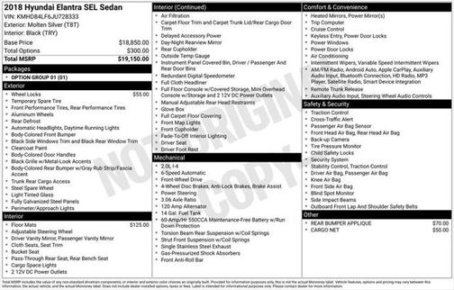 2018 Hyundai ELANTRA SEL
