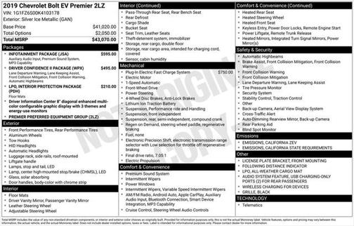 2019 Chevrolet Bolt EV Premier