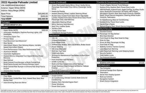 2022 Hyundai PALISADE Limited