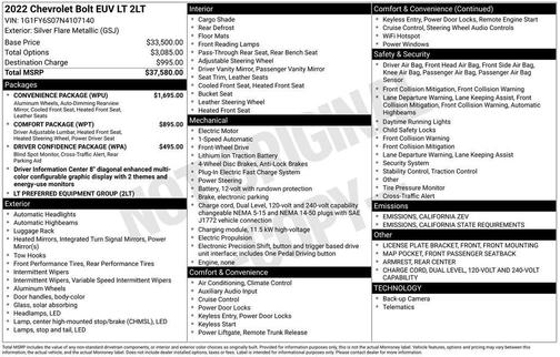 2022 Chevrolet Bolt EUV FWD LT
