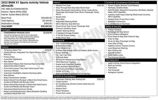 2022 BMW X1 sDrive28i