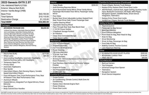 2023 Genesis GV70 2.5T AWD