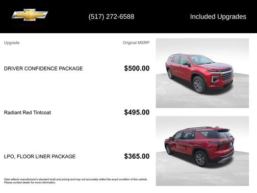 Radiant Red 2025 Chevrolet Traverse LT