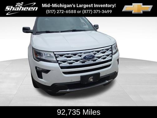 White Platinum Clearcoat Metallic 2018 Ford Explorer XLT