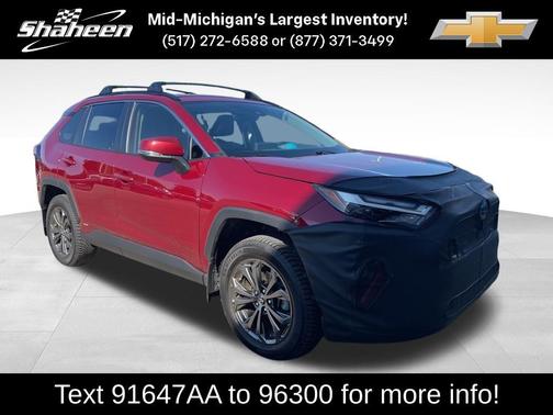 Red 2022 Toyota RAV4 Hybrid XLE Premium