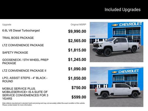 Summit White 2026 Chevrolet Silverado 3500 LTZ