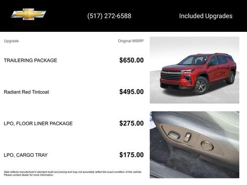 Radiant Red 2024 Chevrolet Traverse LT