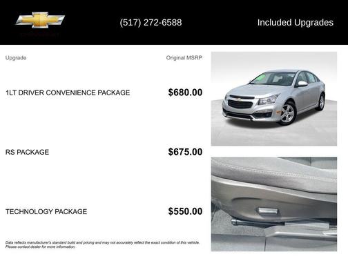 Silver Ice Metallic 2015 Chevrolet Cruze 1LT