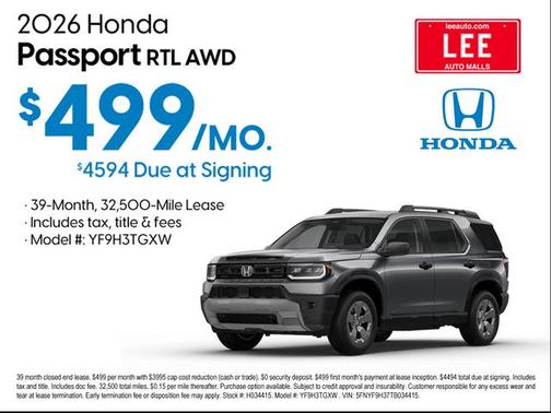 2026 Honda Passport AWD RTL Towing