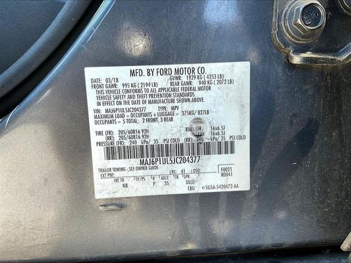 Smoke Metallic 2018 Ford EcoSport SE