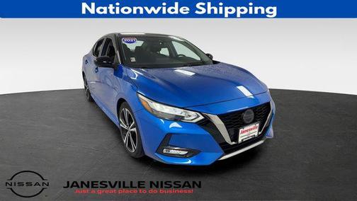 Electric Blue/Super Black 2021 Nissan Sentra SR