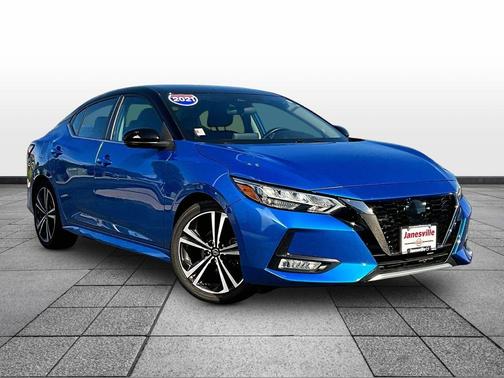 Electric Blue/Super Black 2021 Nissan Sentra SR