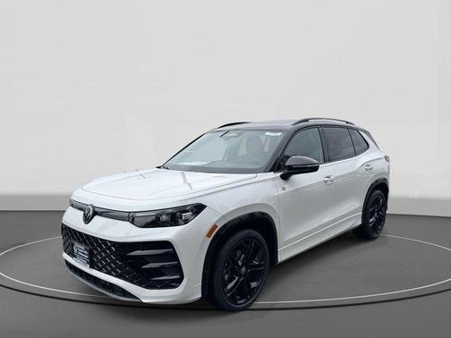 Opal White W/Deep Black Roof 2026 Volkswagen Tiguan 2.0T SE R-Line Black
