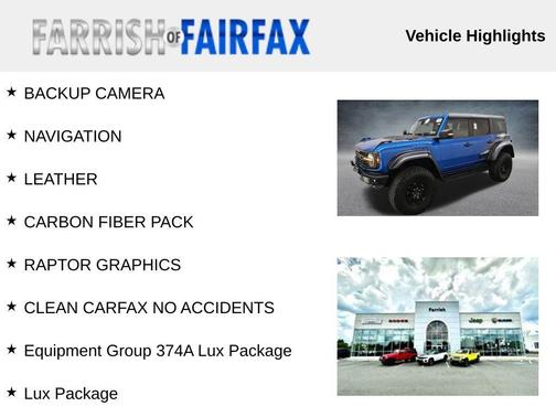 Velocity Blue Metallic 2022 Ford Bronco Raptor