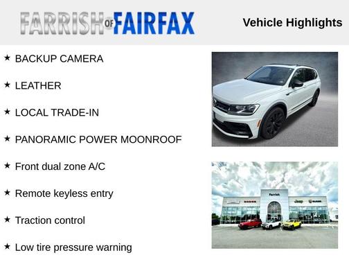 Pure White 2020 Volkswagen Tiguan 2.0T SE R-Line Black 4MOTION
