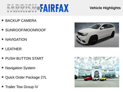 Bright White Clearcoat 2017 Jeep Grand Cherokee SRT