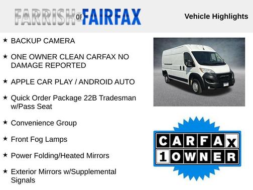 Bright White Clearcoat 2025 RAM ProMaster 2500 Tradesman