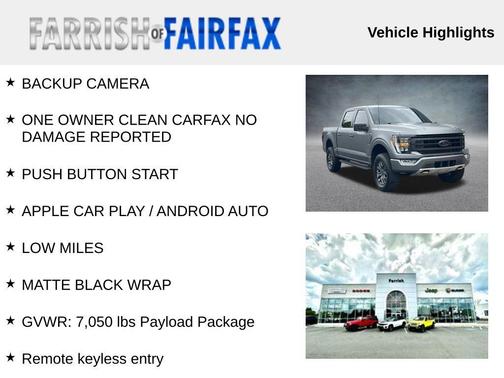 Agate Black Metallic 2022 Ford F-150 Tremor