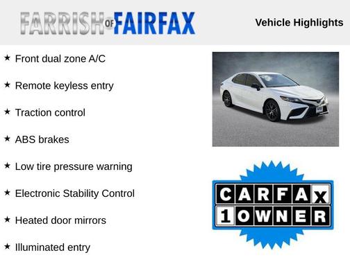 Ice Cap 2023 Toyota Camry SE