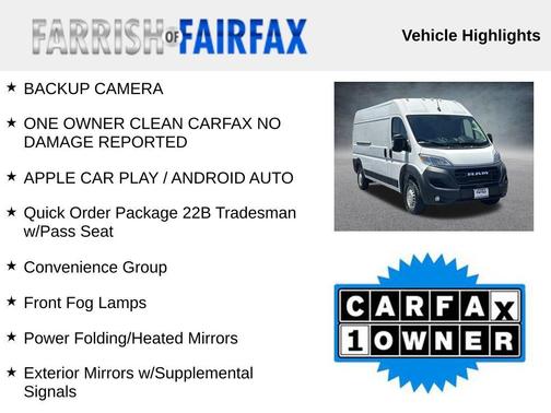Bright White Clearcoat 2025 RAM ProMaster 2500 Tradesman