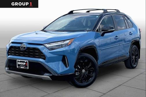 Cavalry Blue/Midnight Black Metallic 2025 Toyota RAV4 Hybrid SE