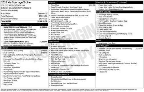 White Pearl 2026 Kia Sportage X-Line