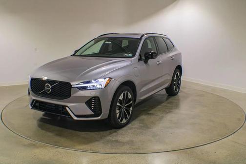 Aurora Silver 2026 Volvo XC60 Plug-In Hybrid Plus, T8 AWD Electric/Gasoline, Dark