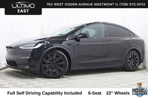 Solid Black 2022 Tesla Model X Plaid Tri Motor All-Wheel Drive