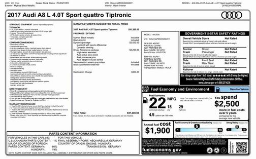 2017 Audi A8 L 4.0T Sport