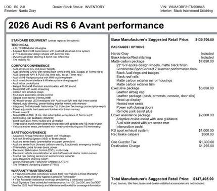 2026 Audi RS 6 Avant 4.0T