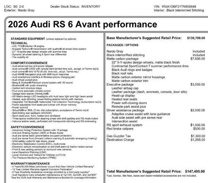 2026 Audi RS 6 Avant 4.0T