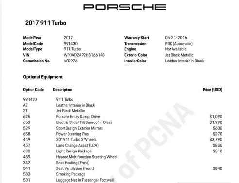 Jet Black Metallic 2017 Porsche 911 Turbo