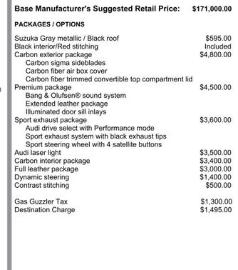 Suzuka Gray Metallic/Black Roof 2023 Audi R8 V10 performance RWD S tronic