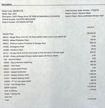 2023 Land Rover Range Rover P400 SE