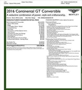 2016 Bentley Continental GT W12
