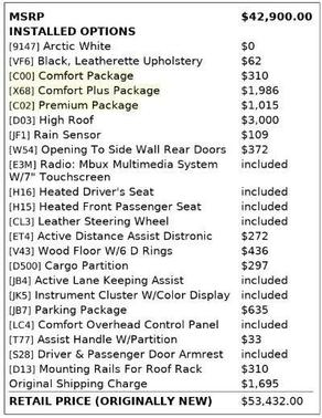 2022 Mercedes-Benz Sprinter 2500 Standard Roof
