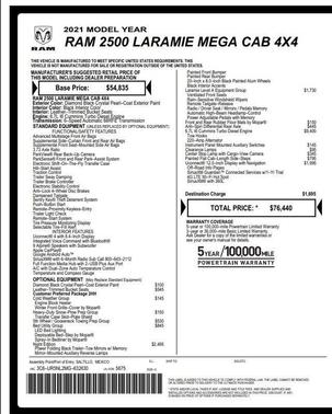 2021 RAM 2500 Laramie