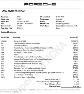 2022 Porsche Taycan 4S