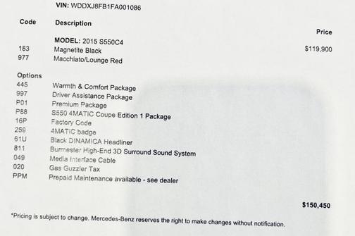 2015 Mercedes-Benz S-Class 4MATIC