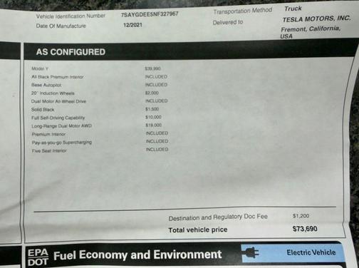 Solid Black 2022 Tesla Model Y Long Range Dual Motor All-Wheel Drive