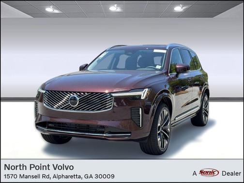 Mulberry Red Metallic 2026 Volvo XC90 Plus, B6 AWD Gas (mild hybrid), Gasoline, Bright, 7 Seats