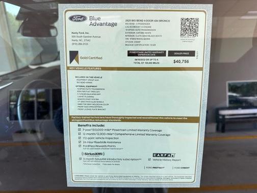 OXFORD WHITE 2025 Ford Bronco BIG BEND