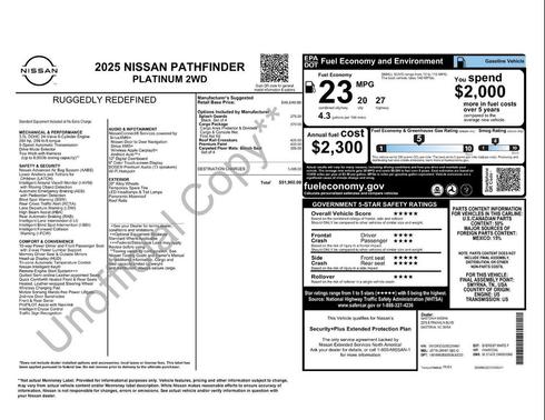 2025 Nissan Pathfinder Platinum FWD