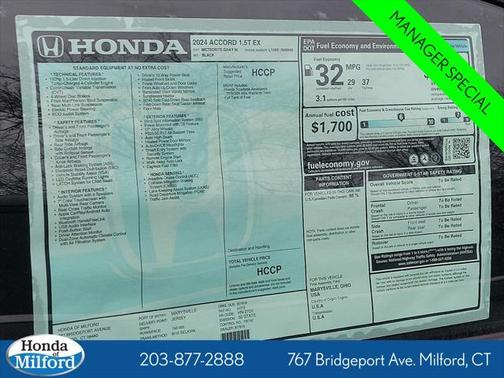 2024 Honda Accord EX 1.5T