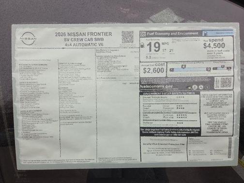 Gun Metallic 2026 Nissan Frontier SV