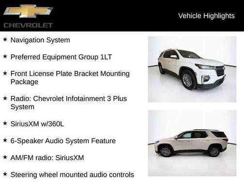 Summit White 2022 Chevrolet Traverse LT Cloth