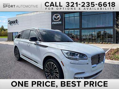 Pristine White Metallic Tri-Coat 2023 Lincoln Aviator Black Label AWD